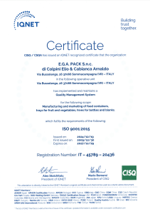 Certificazione IQNet - E.G.A.PACK